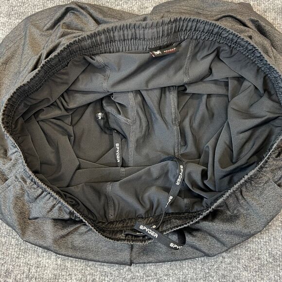 Spyder Active Shorts Mens XL Extra Large Gray 2 in 1 Inner Lined Drawstring Tie - Picture 6 of 12